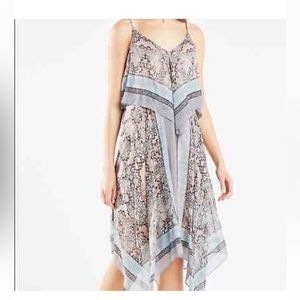 NWT BCBGMAXAZRIA Novah Handkerchief Hem Silk Chiffon Dress sz XXS